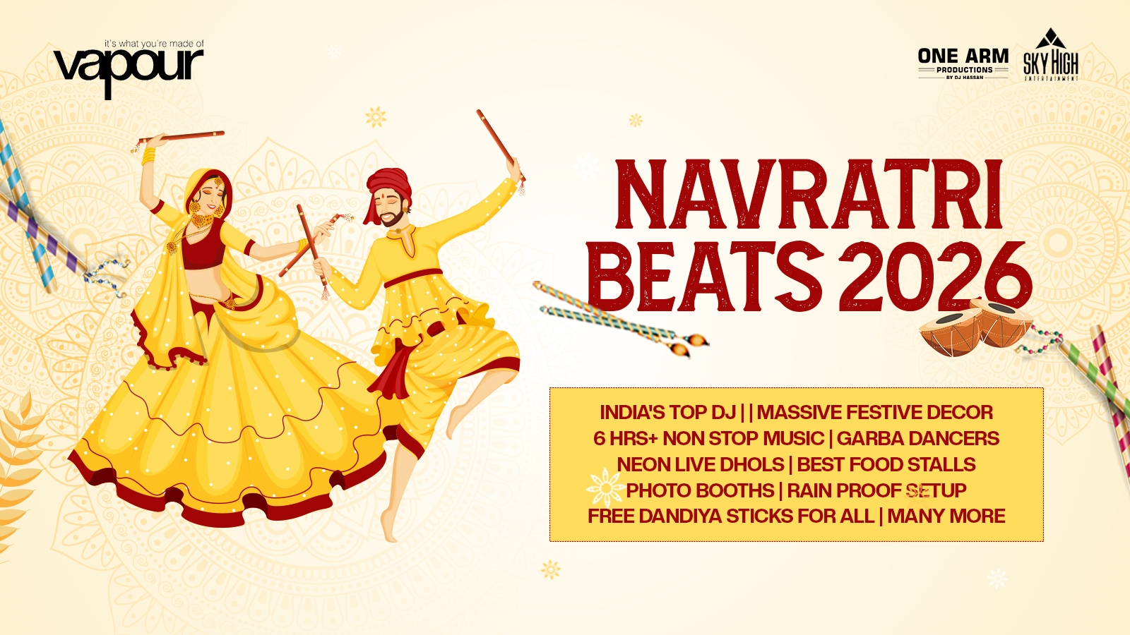 Sarjapurs Biggest Dandiya at Vapour Terrace
