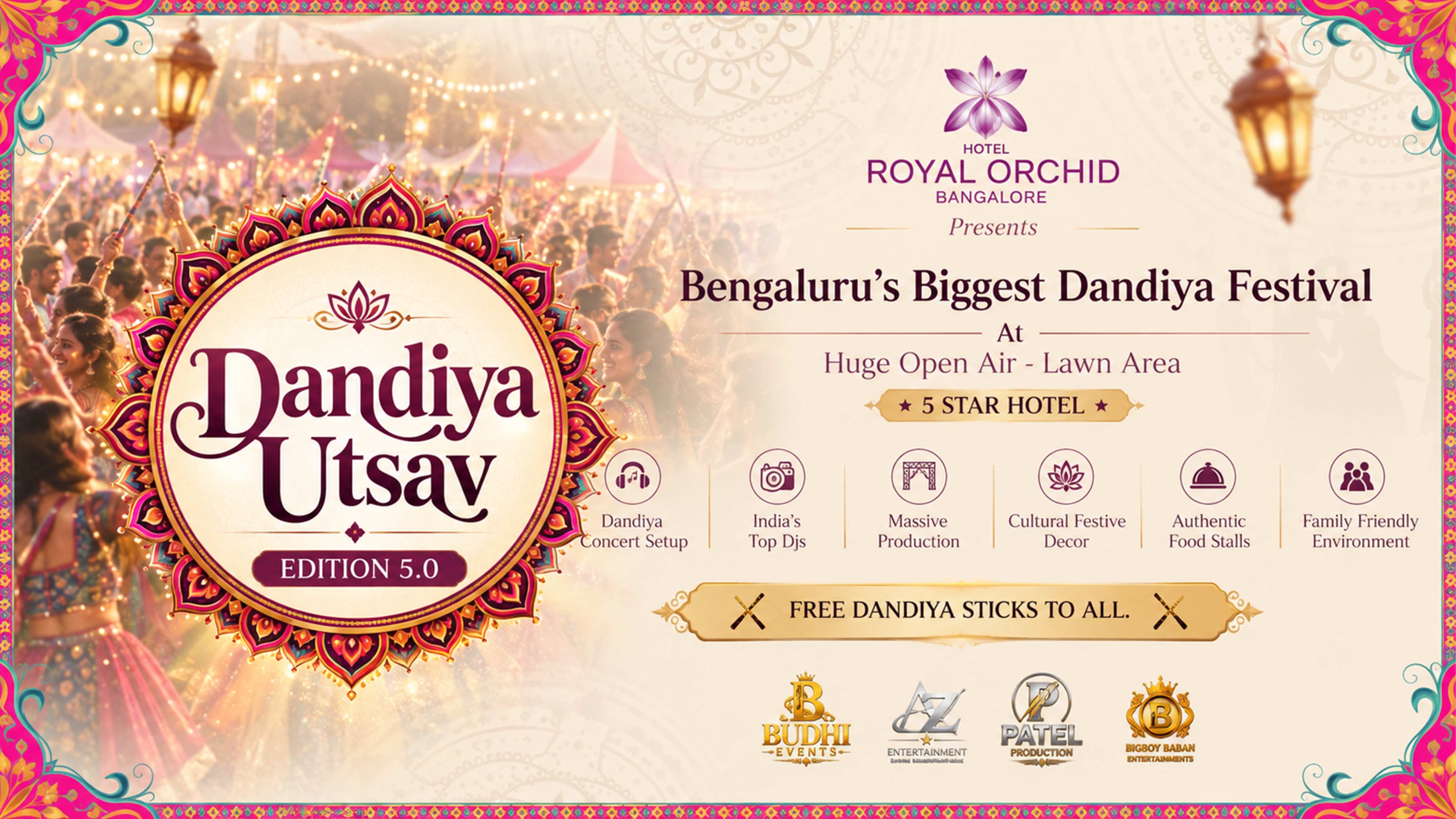 Biggest Dandiya Utsav at Royal Orchid Hotel, Domlur