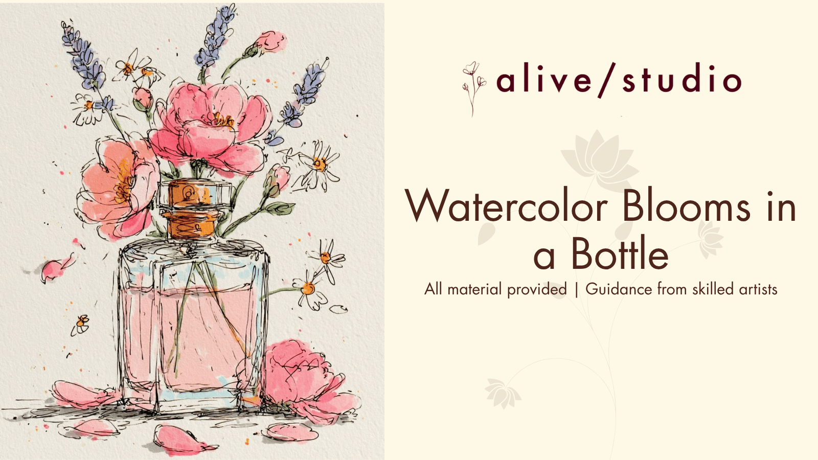 Watercolor Blooms in a Bottle