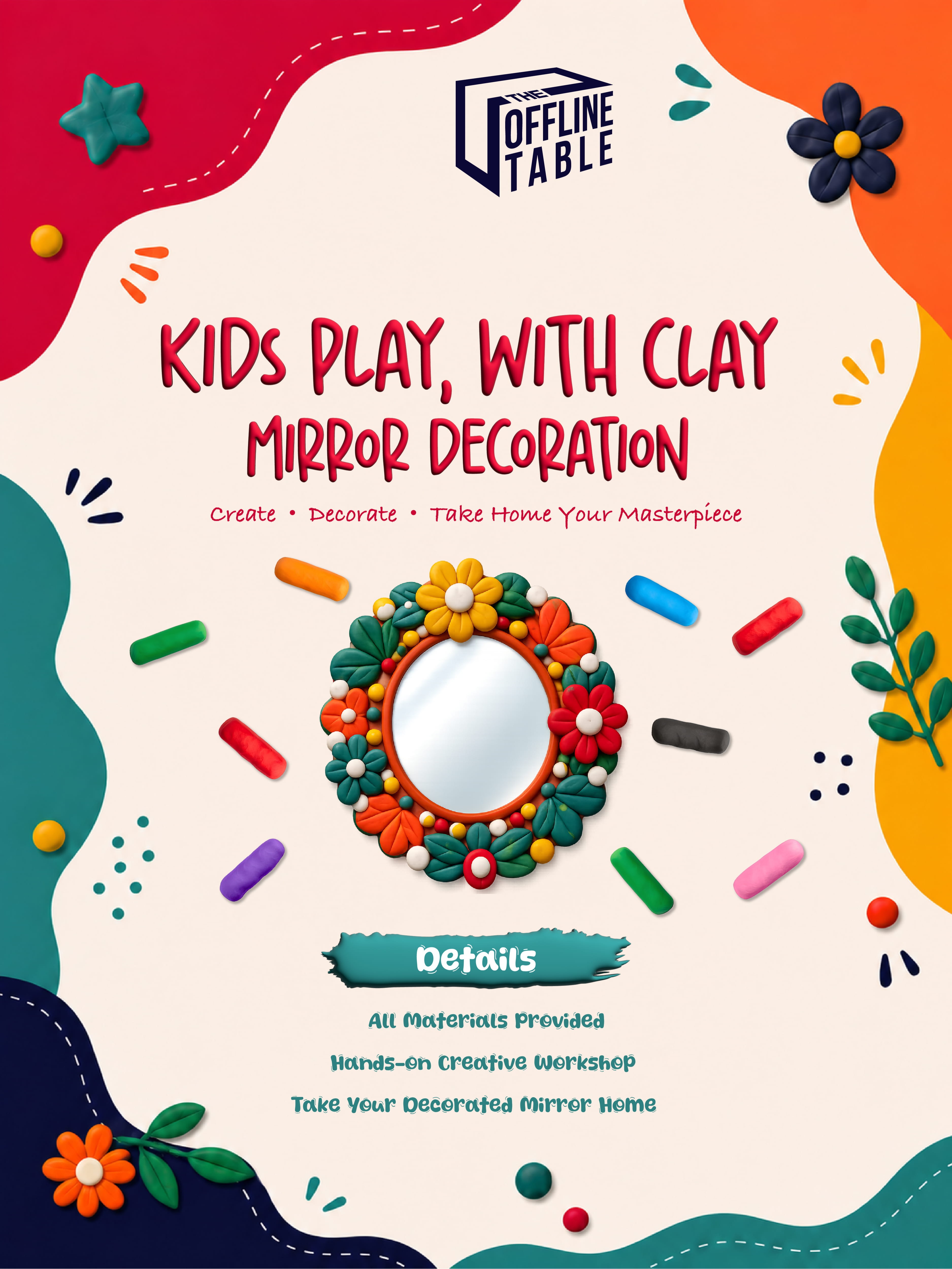 Kids Play with Clay - Mirror Decoration | The Offline Table