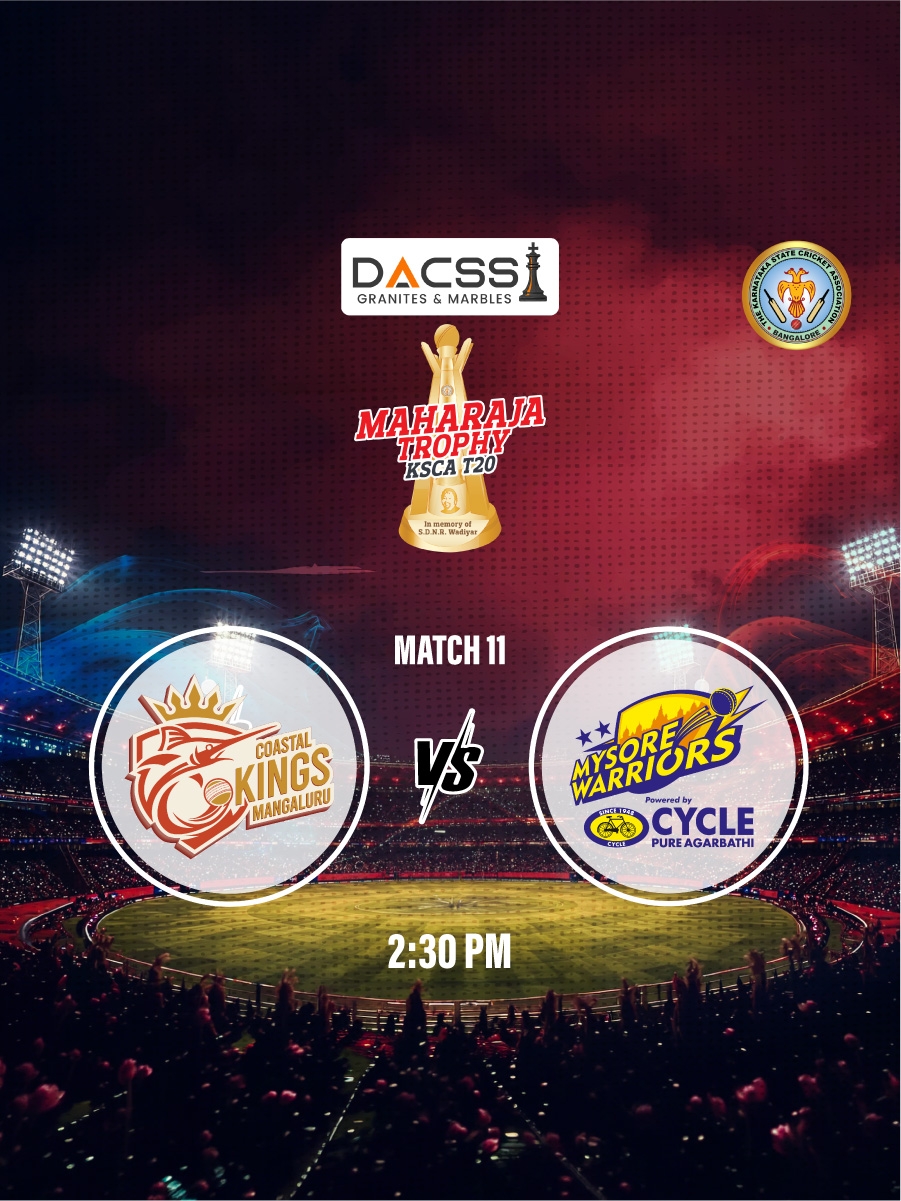 Book tickets to Maharaja Trophy 2026: Match 18 | Shivamogga Yodhas
