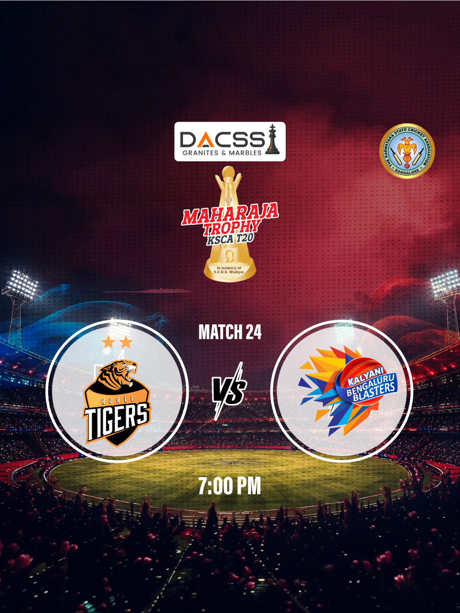 Book tickets to Maharaja Trophy 2026: Match 24 | Hubli Tigers vs
