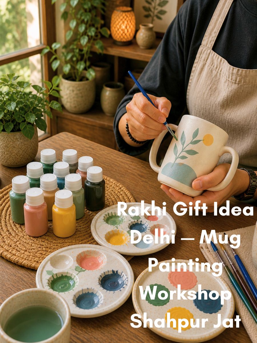 Rakhi Gift Idea Delhi — Mug Painting Workshop Shahpur Jat
