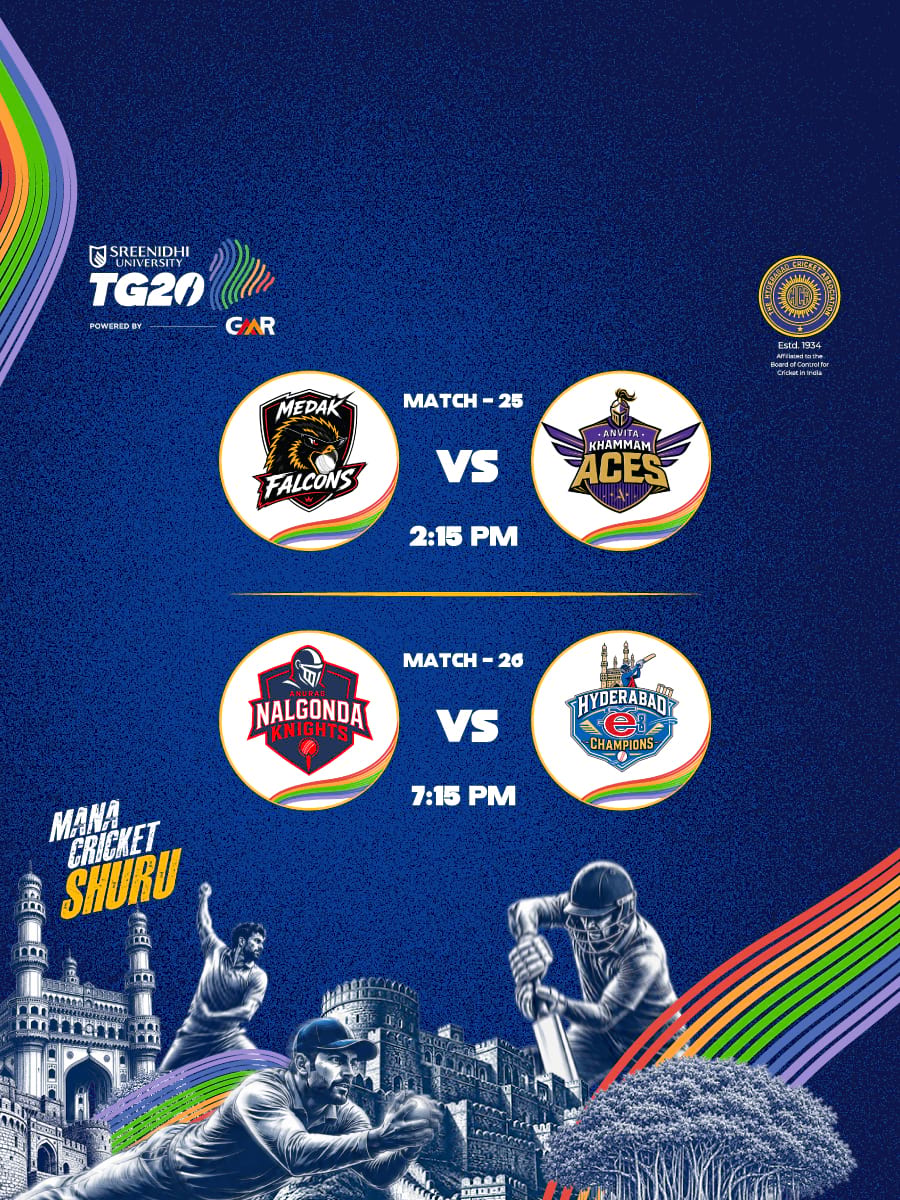 TG20 League | Medak Falcons vs Anvita Khammam Aces & Anurag Nalgonda Knights vs Hyderabad e-Champions