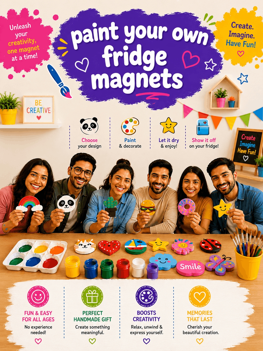 MDF Fridge Magnet Painting  