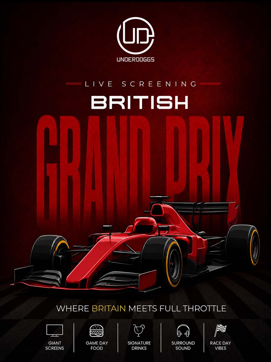 Screening of British Grand Prix 2026 at Underdoggs Aerocity