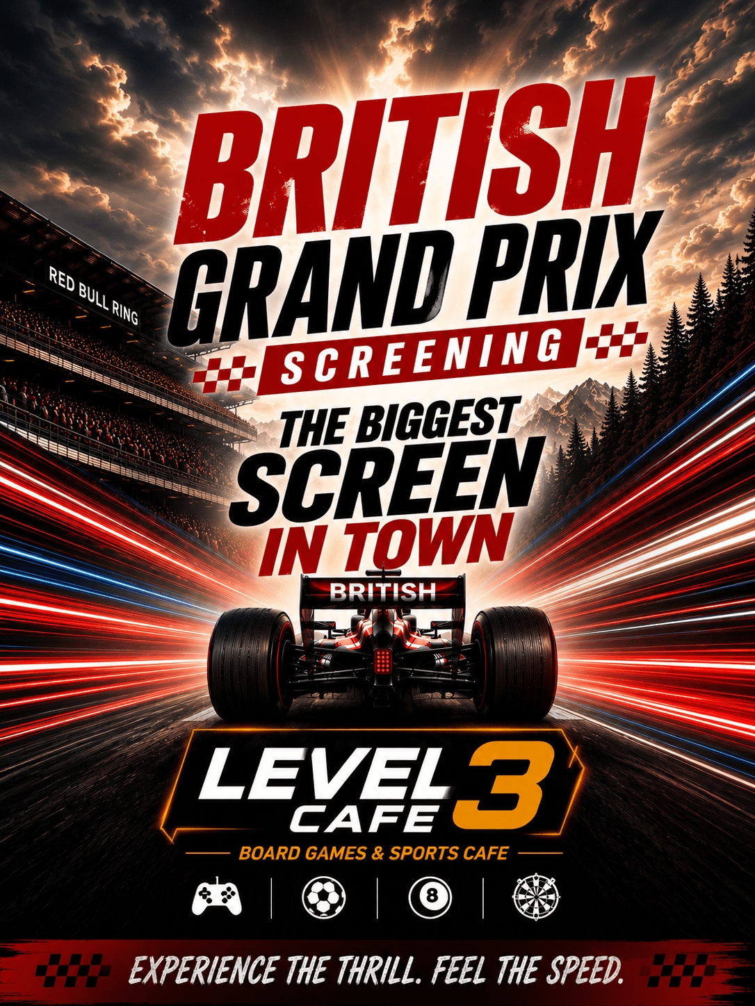 Screening of British Grand Prix LIVE - Level3 cafe By Amity