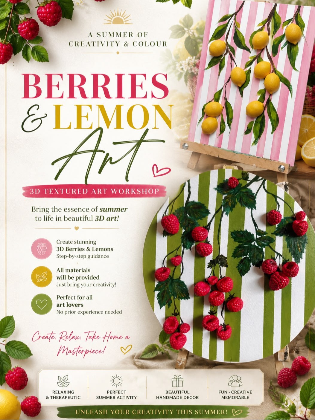 3D Lemon and Berries Art Workshop