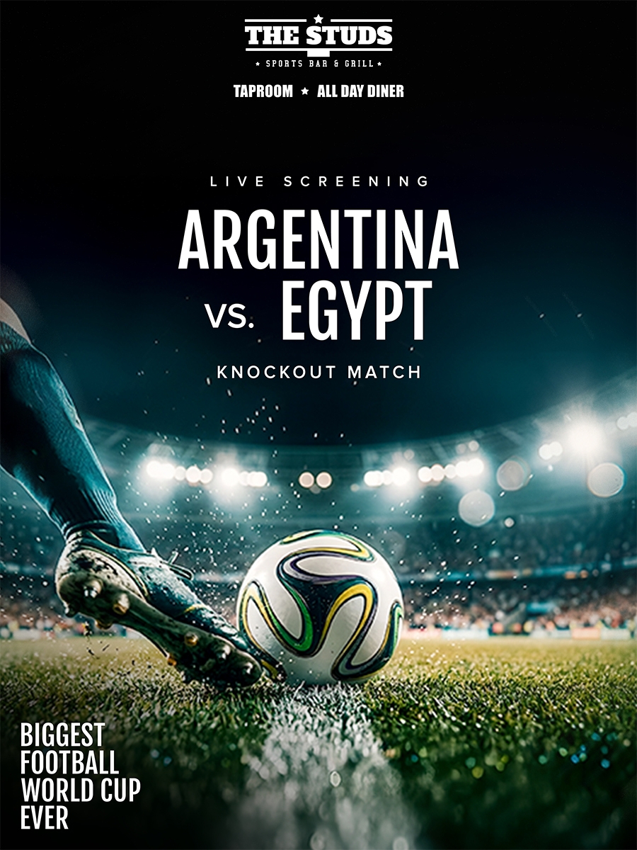 Screening of Argentina vs Egypt | Knockout Match Live at The Studs Ranchi