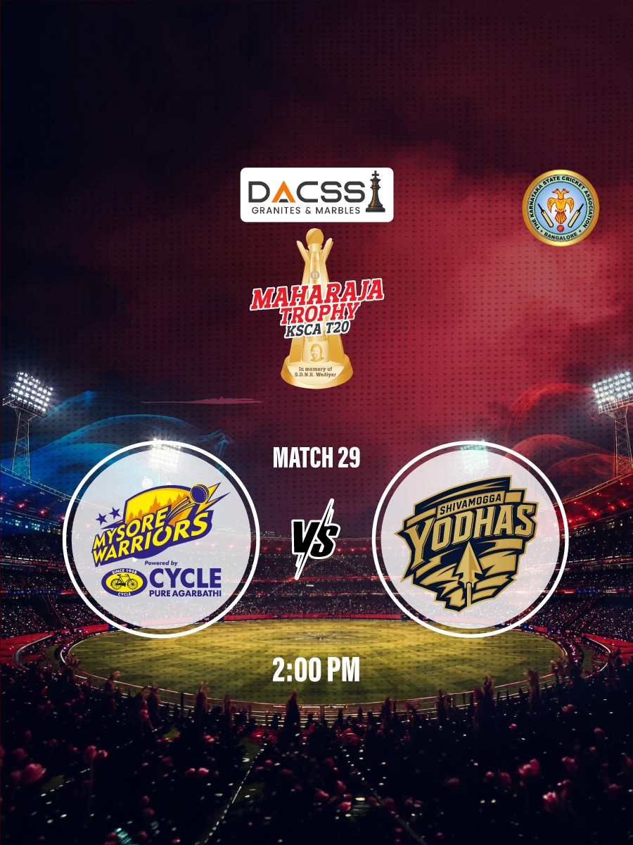 Maharaja Trophy 2026: Match 29 | Mysore Warriors vs Shivamogga Yodhas