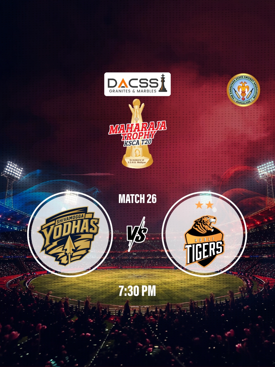 Maharaja Trophy 2026: Match 26 | Shivamogga Yodhas vs Hubli Tigers