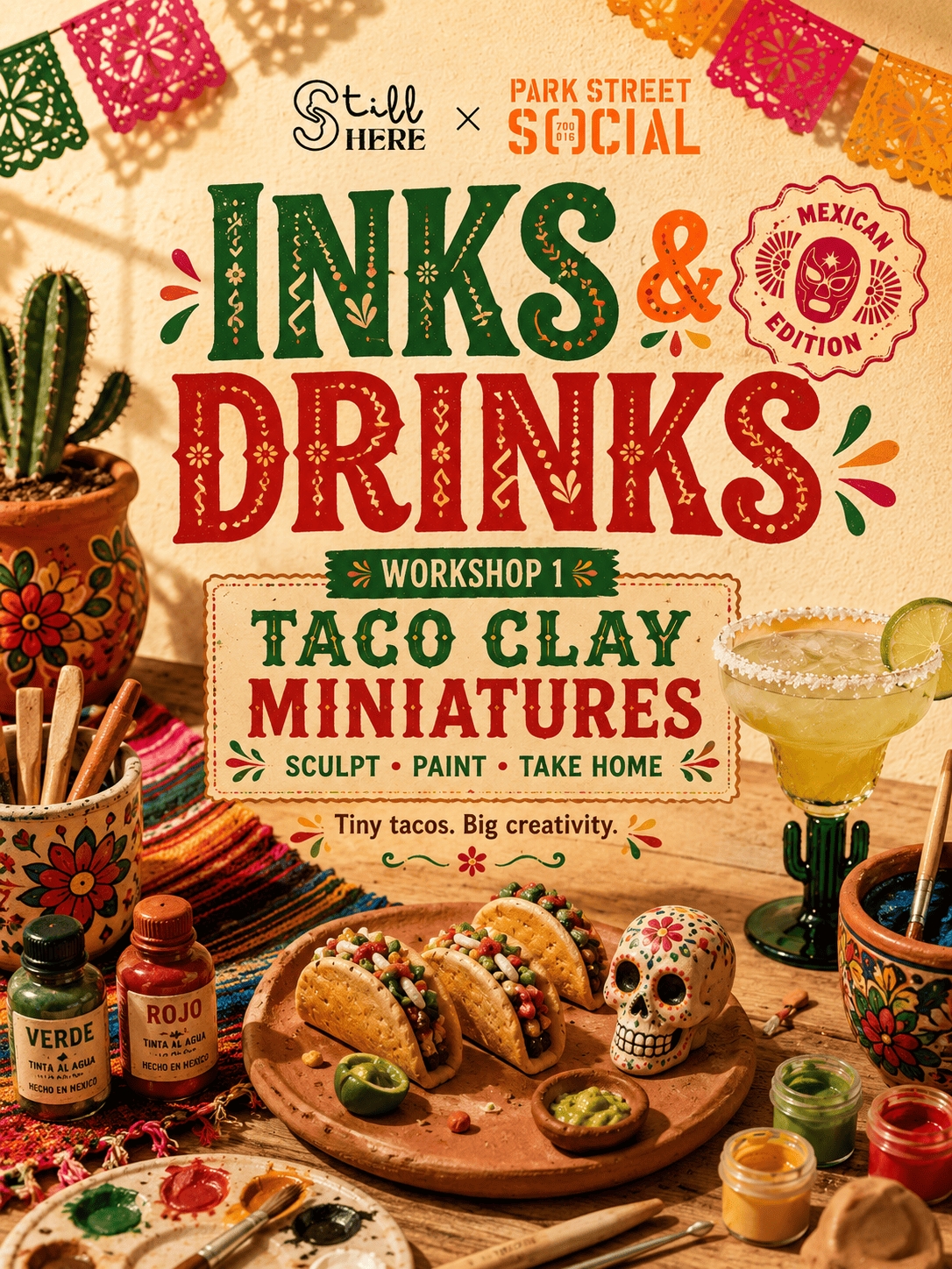 Inks & Drinks | Taco Clay Miniatures Workshop at Park Street Social