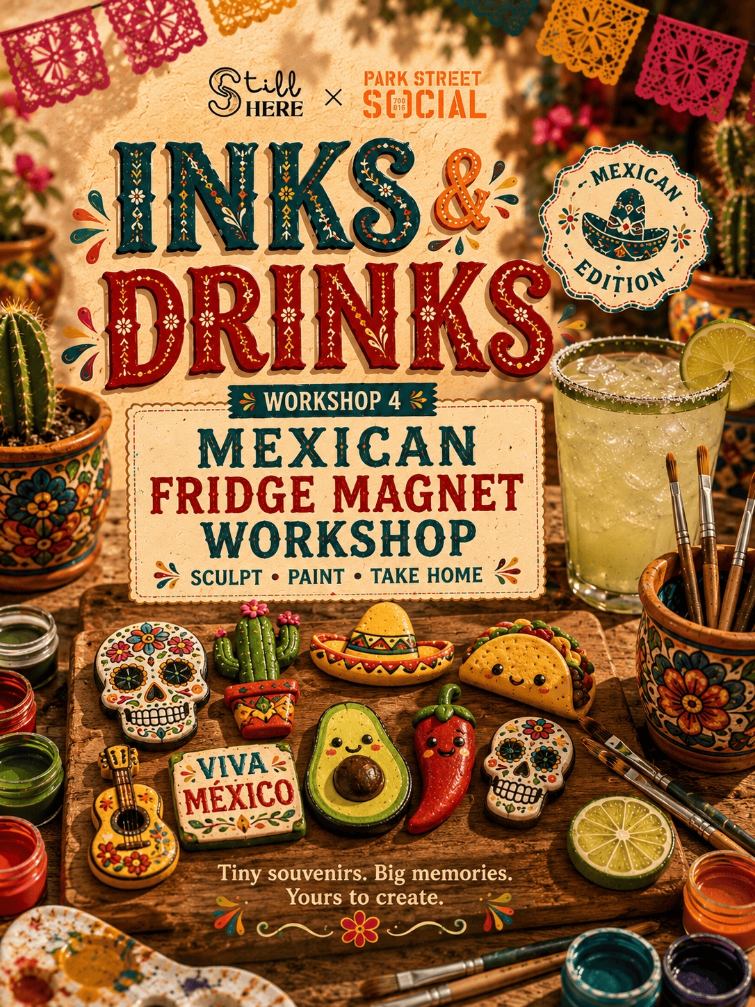 Inks & Drinks | Mexican Fridge Magnet Making Workshop @ Park Street Social