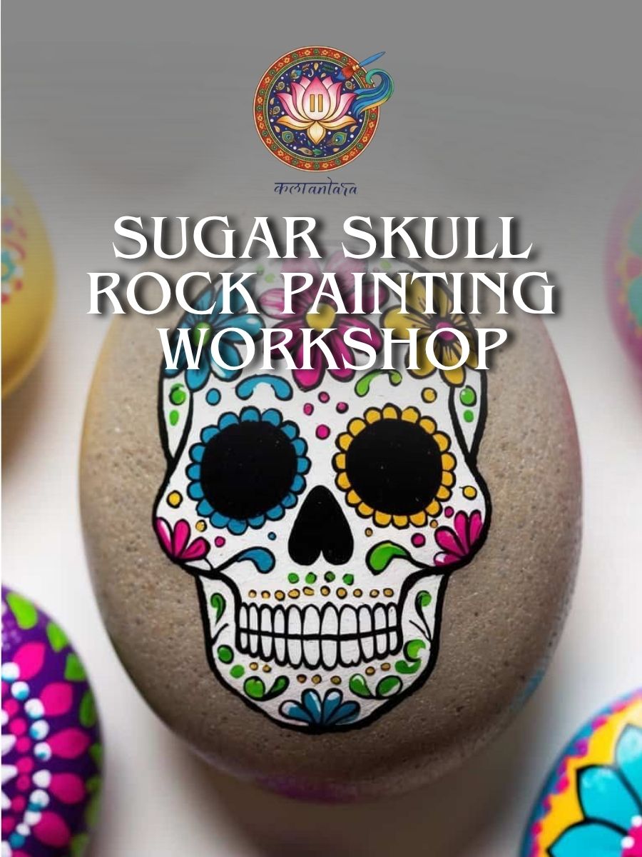 Sugar Skull Rock Painting | Kalaantara