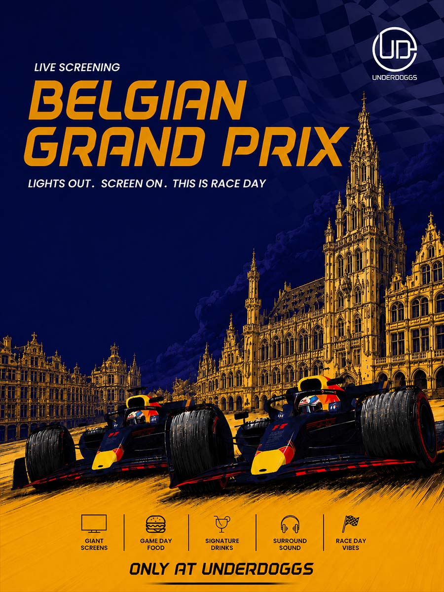 Screening of the Belgian Grand Prix at Underdoggs