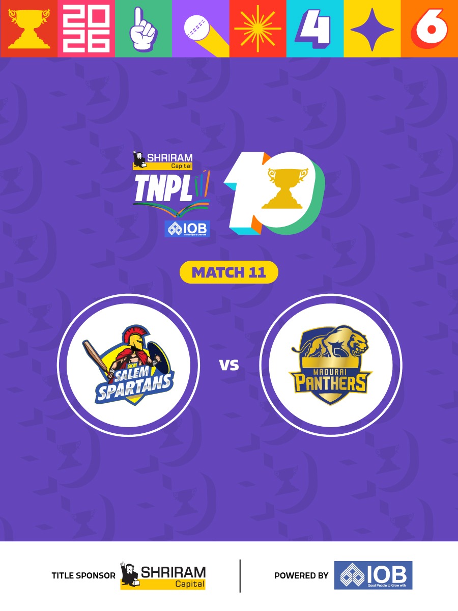 Shriram Capital TNPL 2026 - Match 11 SKM Salem Spartans vs Madurai Panthers