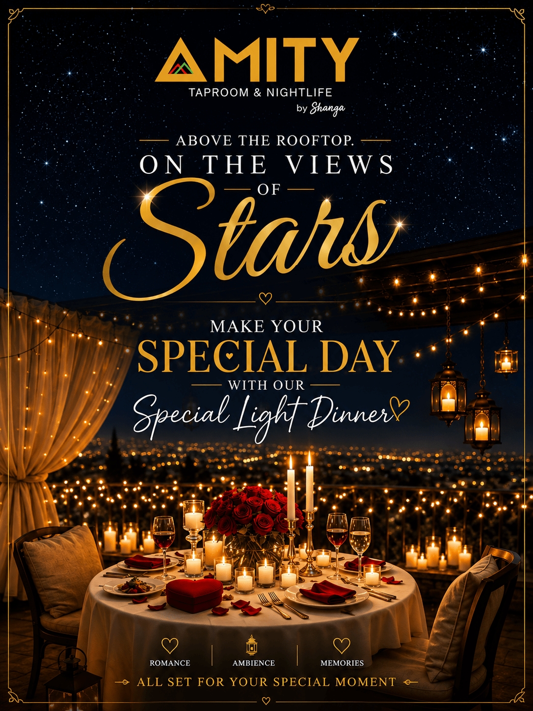 Candle Light Dinner at Amity Sky bistro