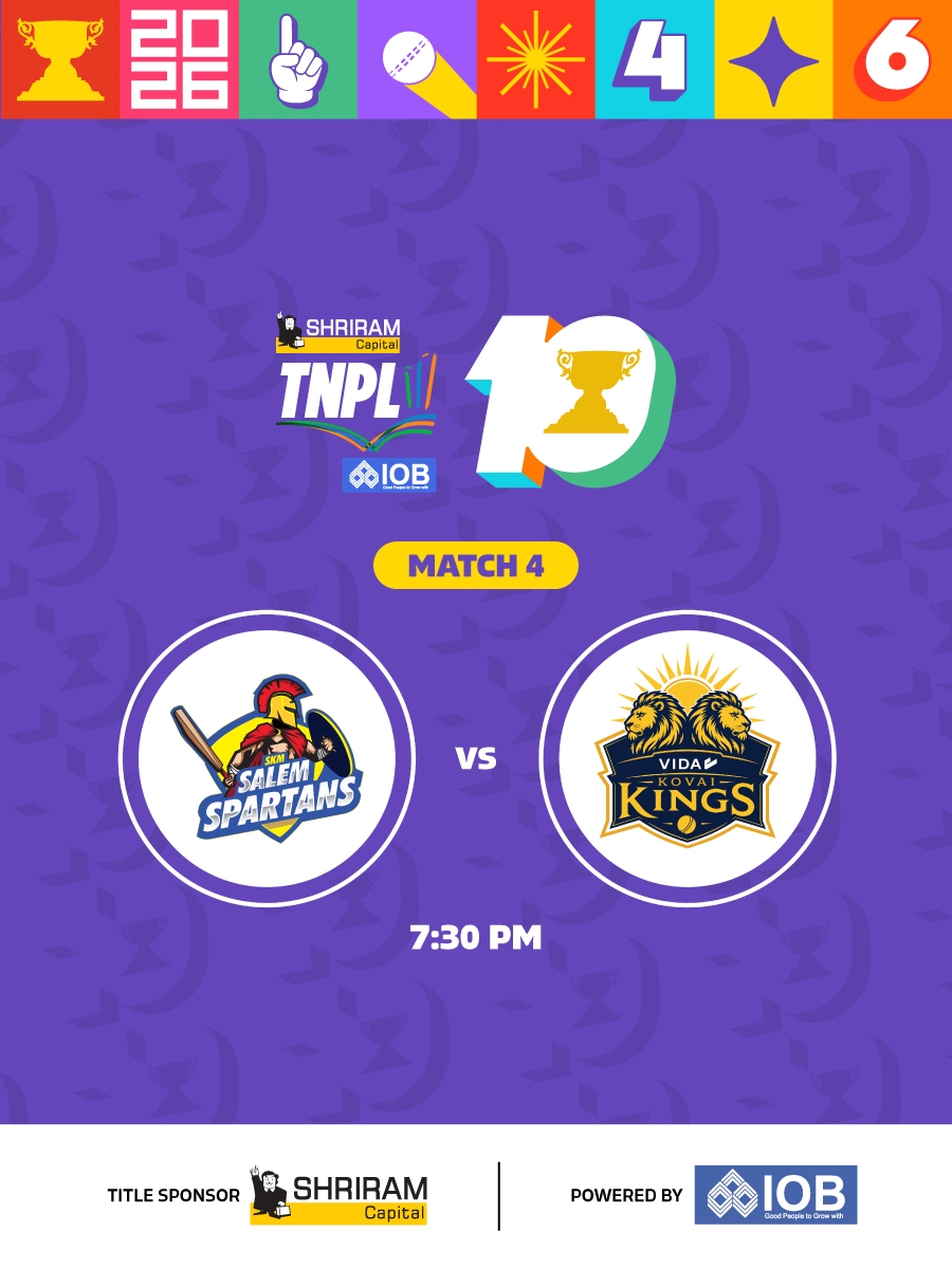 Shriram Capital TNPL 2026 - Match 4 SKM Salem Spartans vs Vida Kovai Kings
