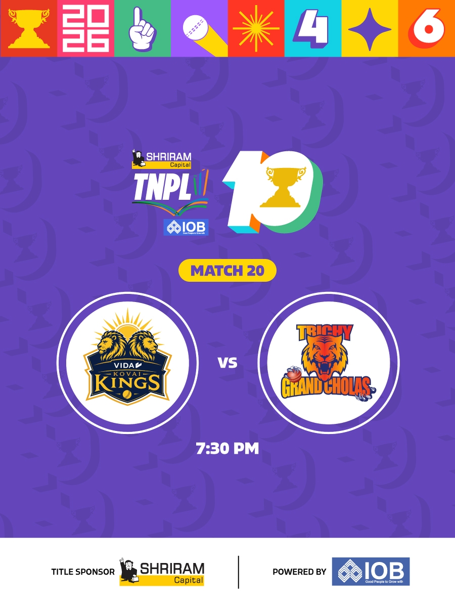 Shriram Capital TNPL 2026 - Match 20 Vida Kovai Kings vs Trichy Grand Cholas