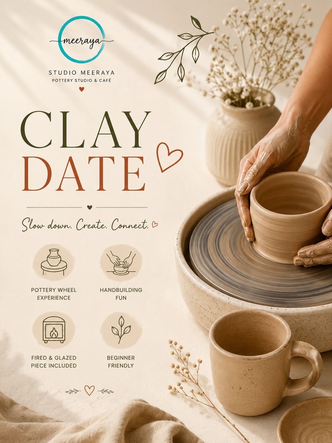 Clay Date | Pottery Wheel & Handbuilding Experience at Studio Meeraya