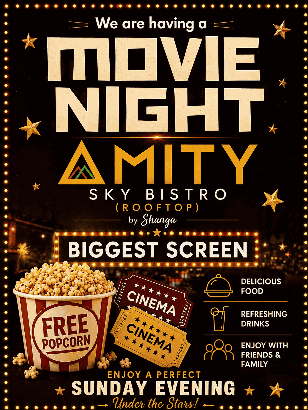 Sunday Movie Night - Amity Sky Bistro