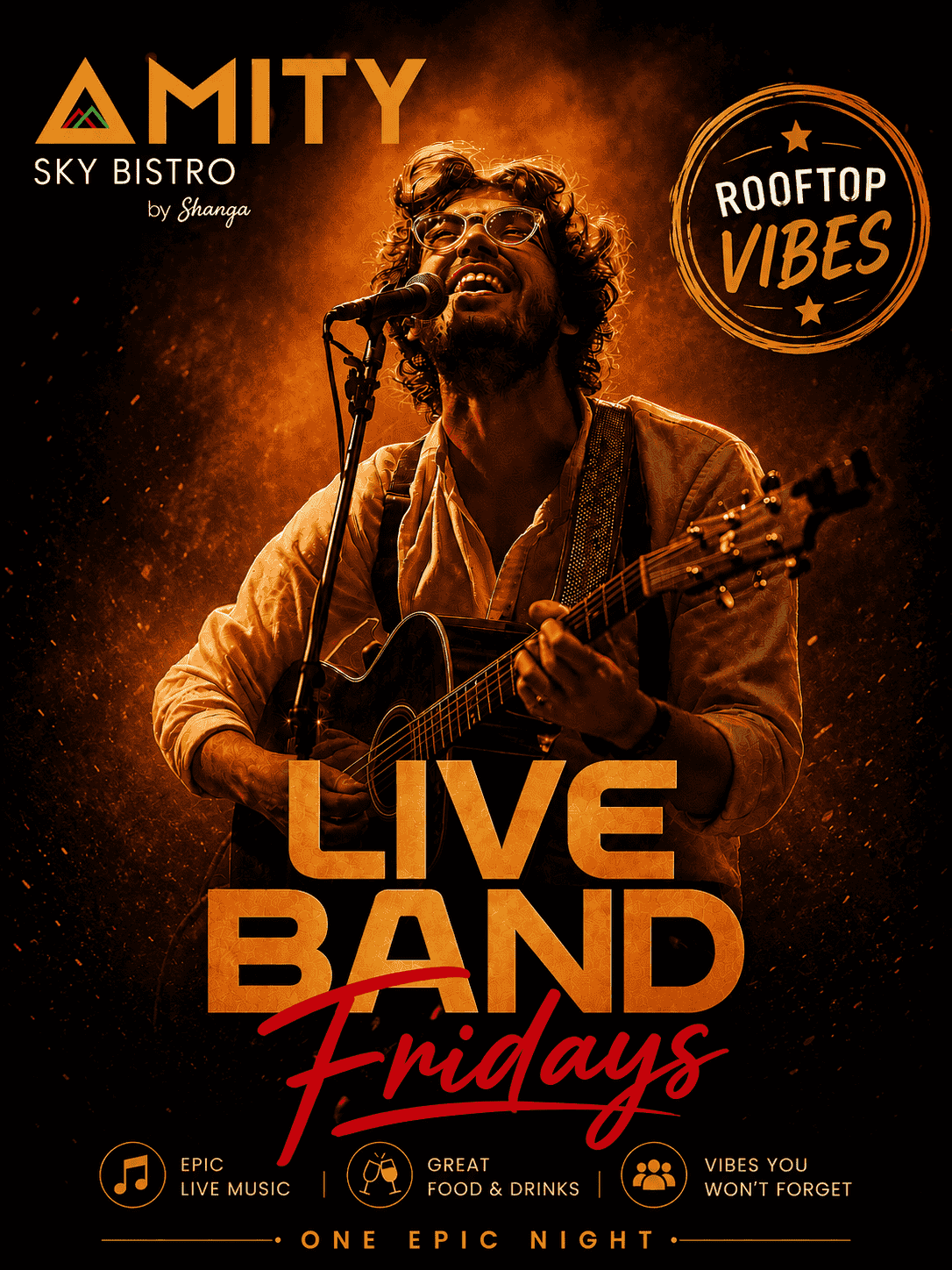 Live Band Fridays - Amity Sky Bistro ( Rooftop )