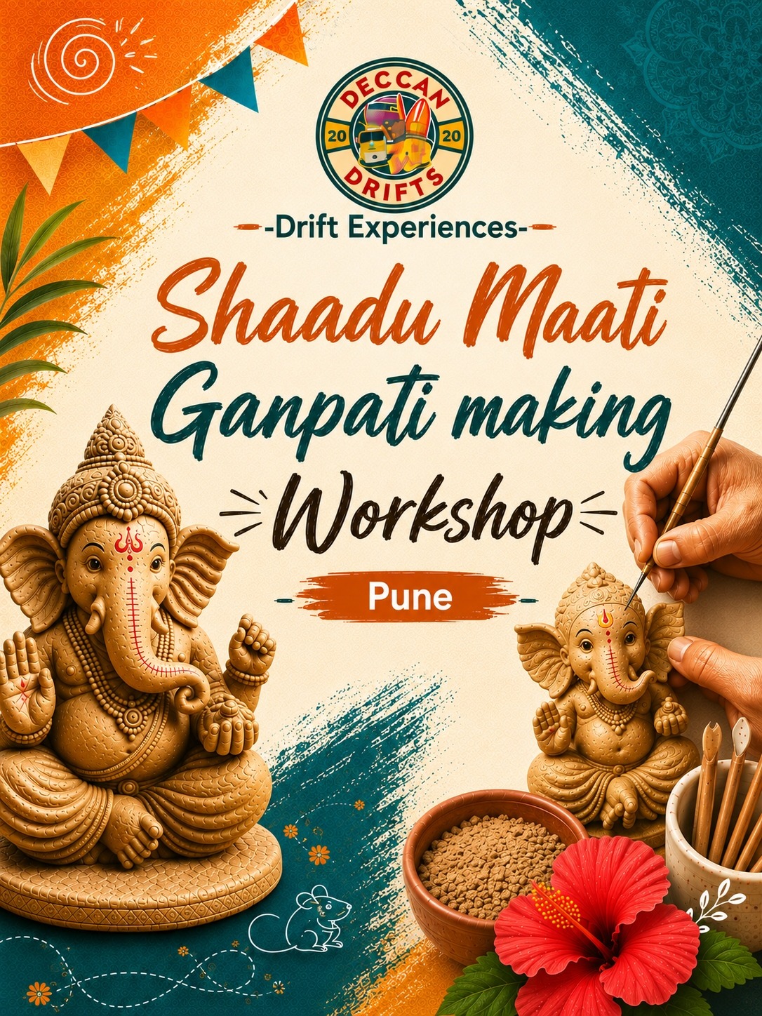 Ecofriendly Shaadu Ganpati Idol Making Workshop by Deccan Drifts