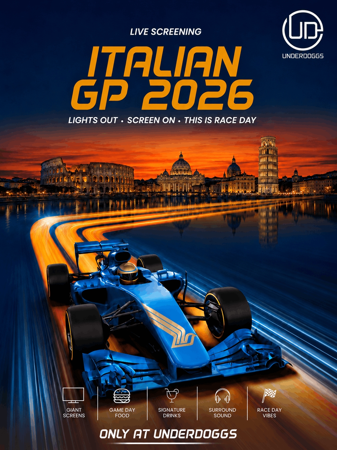 Screening of Italian GP 2026 – Live at Underdoggs Hyderabad