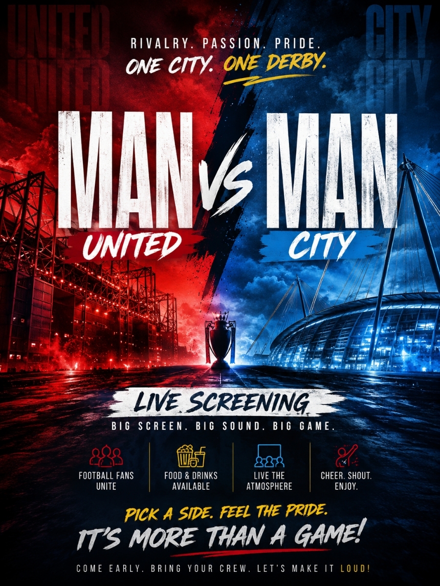 Screening of Manchester United vs Manchester City | Playoffs