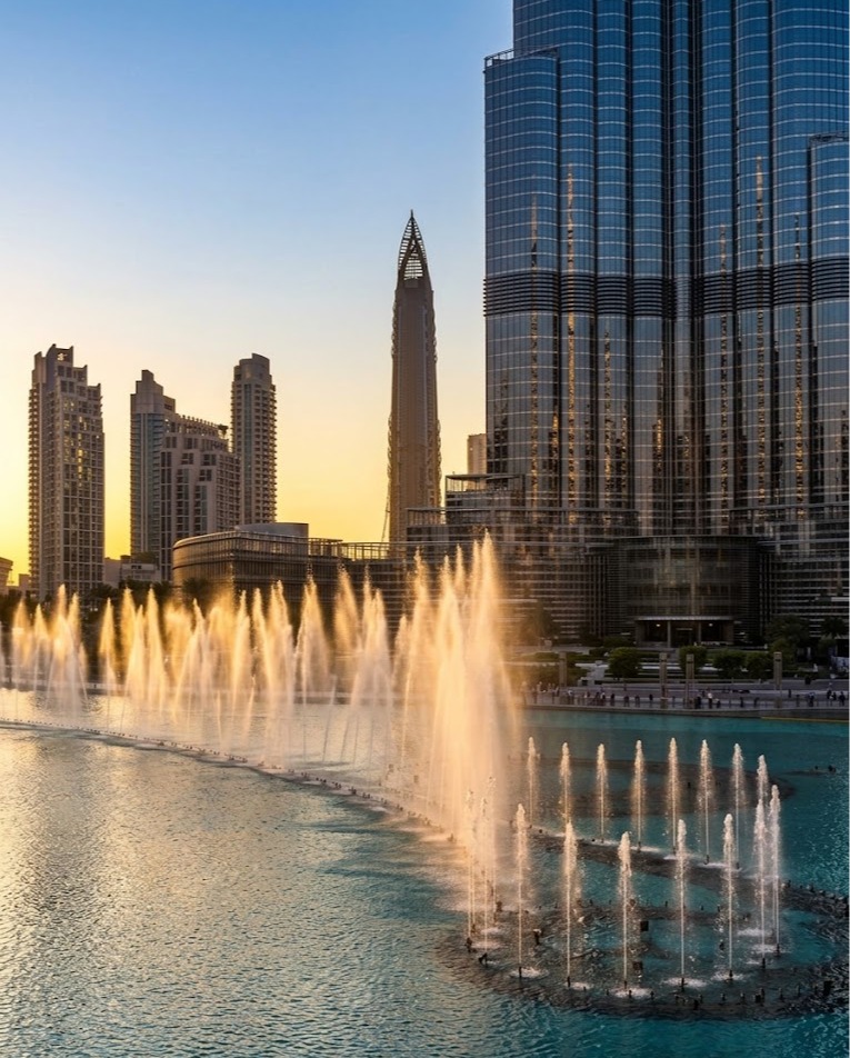 Dubai Fountains Boardwalk Under the Burj Khalifa