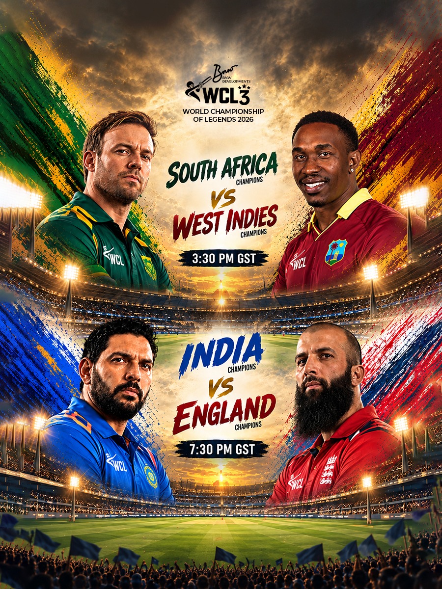 World Championship of Legends 2026 | South Africa vs West Indies & India vs England