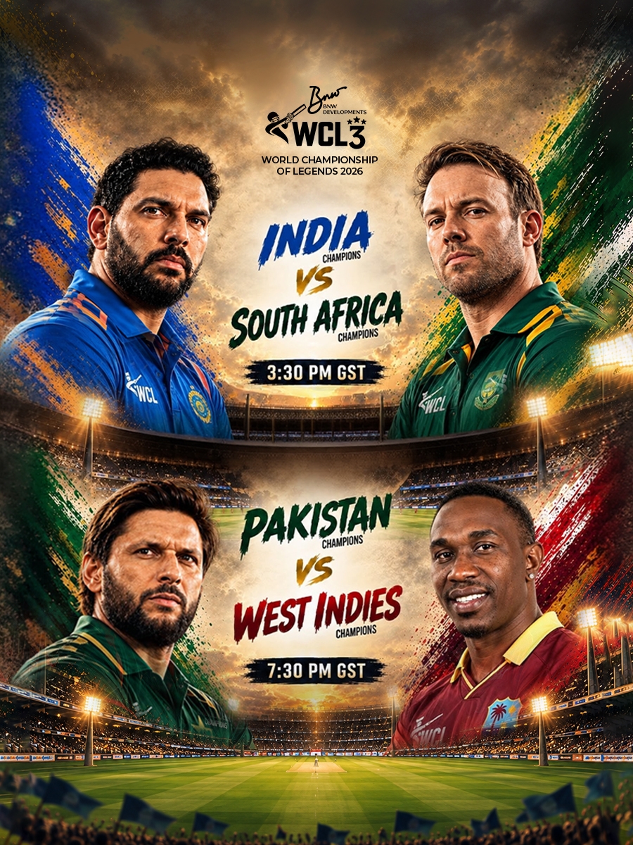 World Championship of Legends 2026 | India vs South Africa & Pakistan vs West Indies