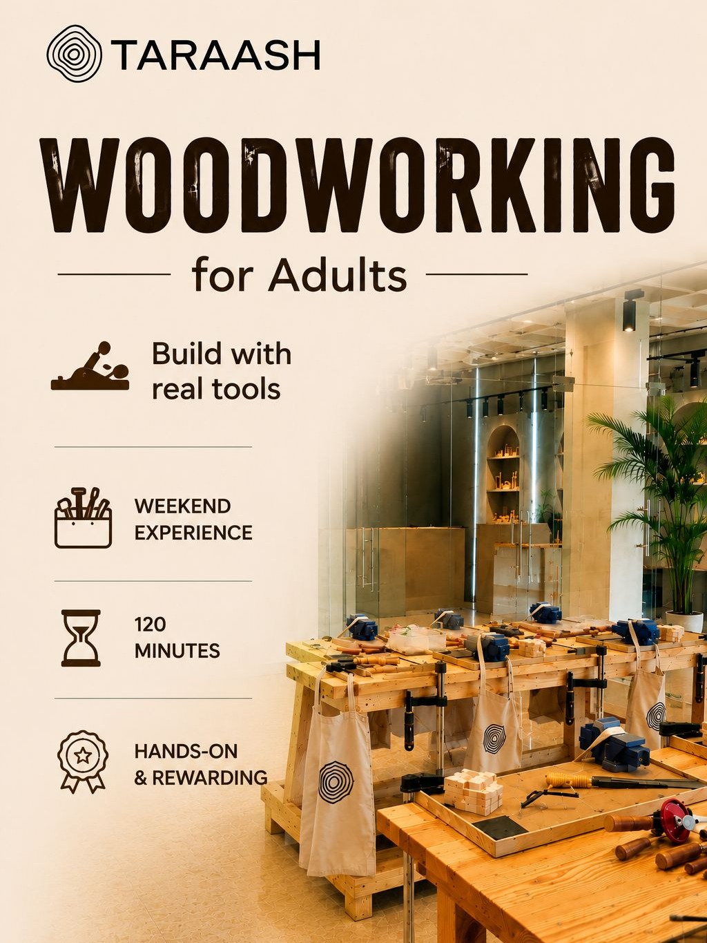 Woodworking workshop for Adults at TARAASH