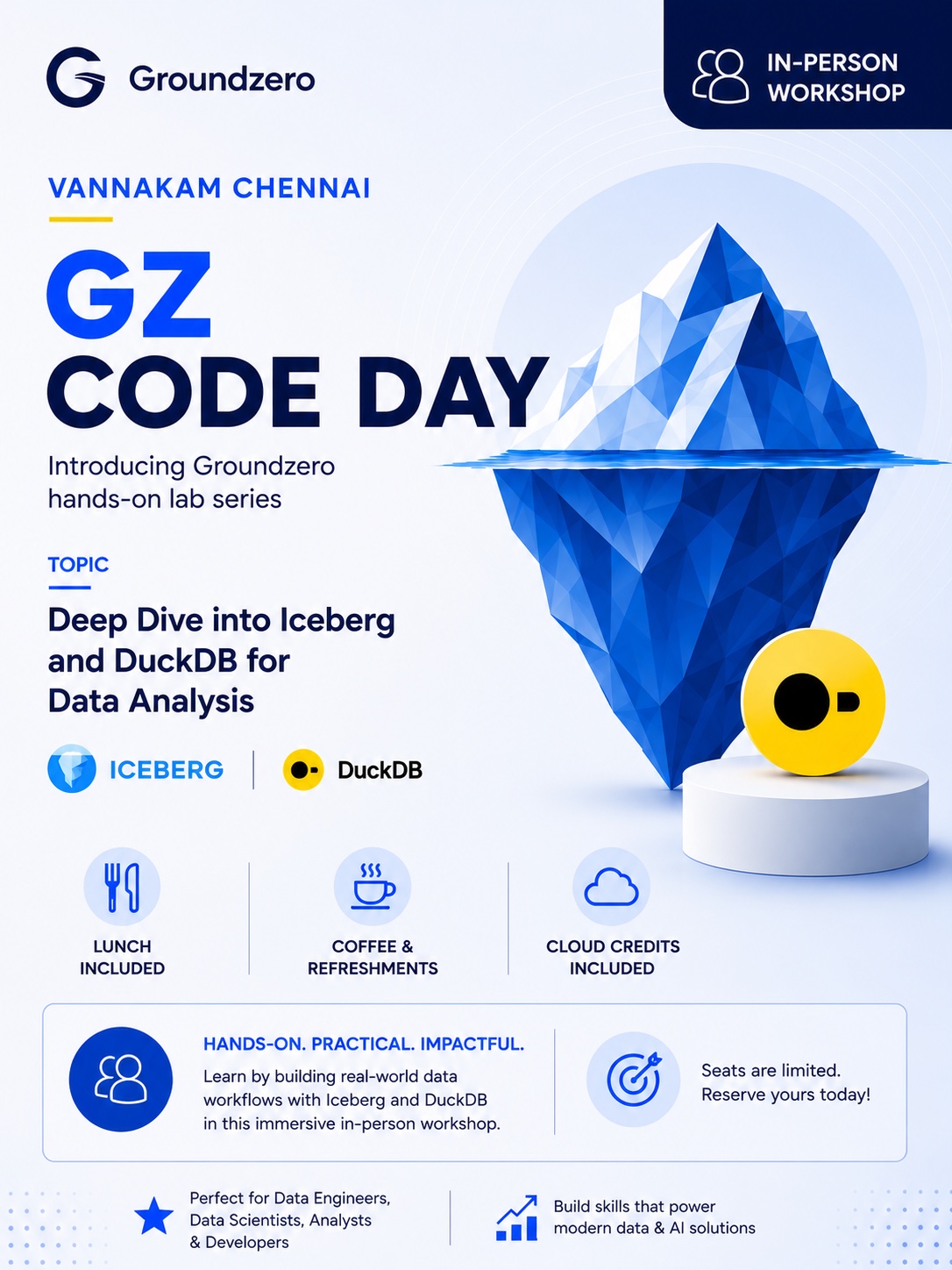 Groundzero Code Day Chennai: Hands-On Iceberg & DuckDB Workshop
