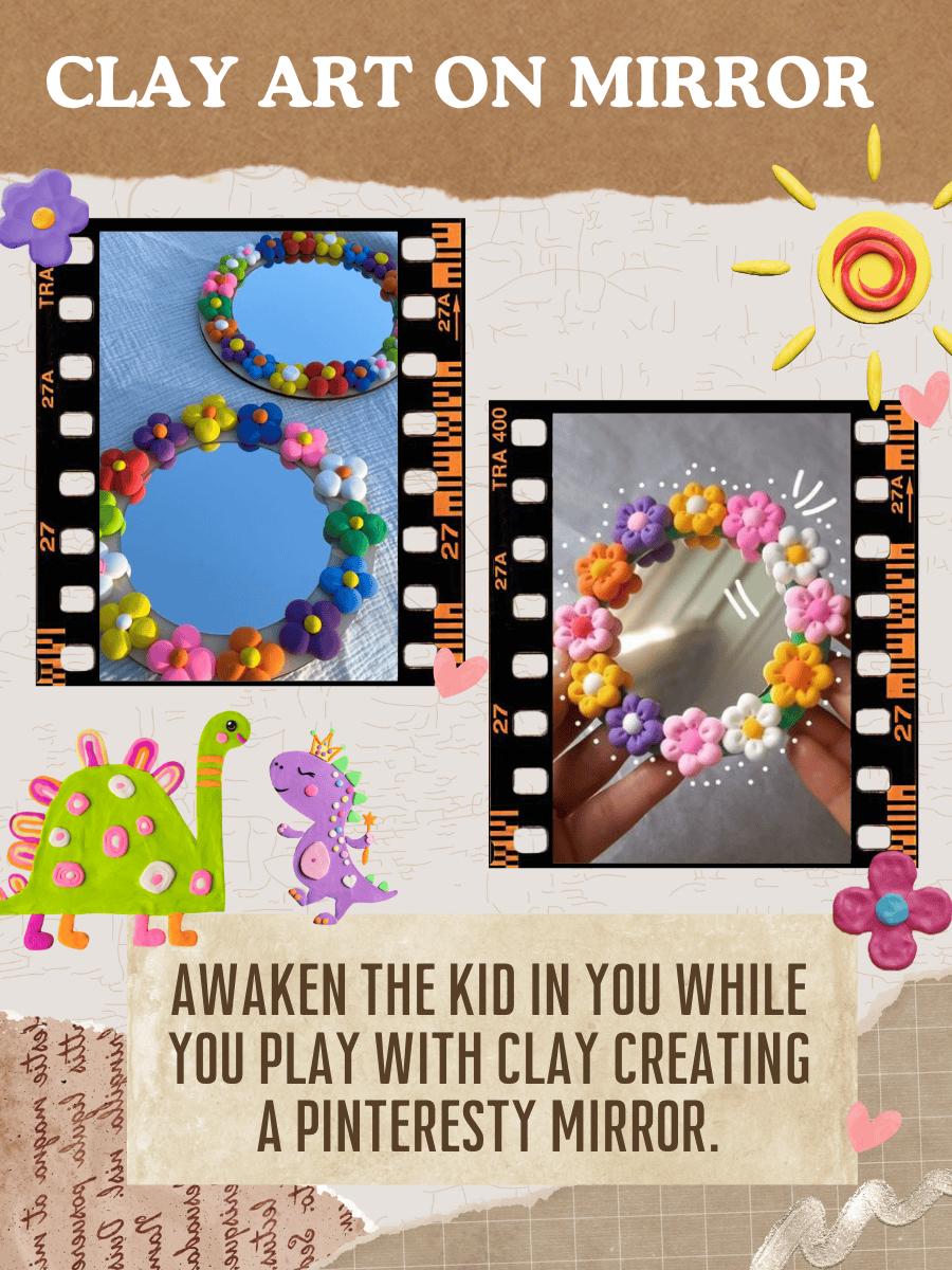 Clay Art on Mirror | Moonlight Glyph Art Studio
