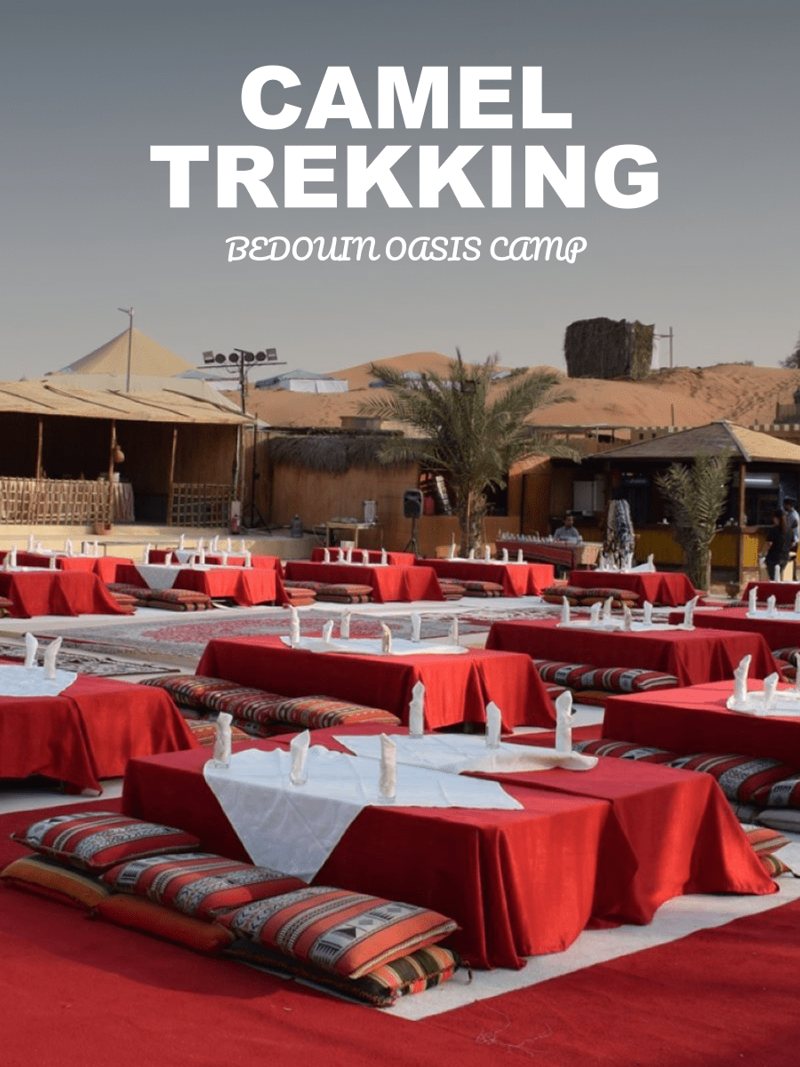 Camel Trekking at Ras Al Khaimah Bedouin Oasis Camp with transfers in Ras Al Khaimah (Min 2 pax)
